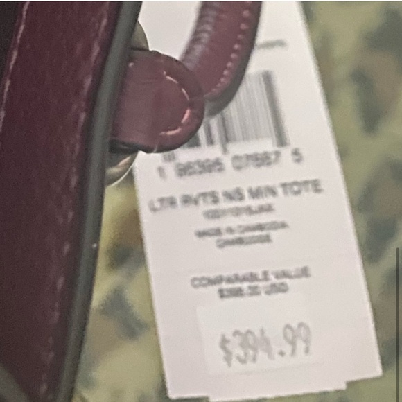 Coach North South Leather Mini Tote Handbag with Rivets ~CM248 ~ - Picture 9 of 9